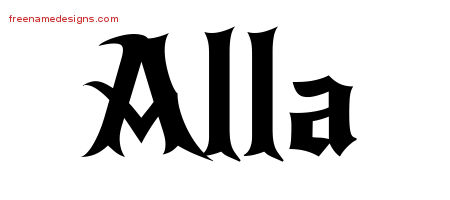 Gothic Name Tattoo Designs Alla Free Graphic