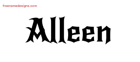 Gothic Name Tattoo Designs Alleen Free Graphic