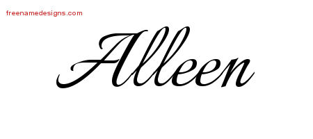 Calligraphic Name Tattoo Designs Alleen Download Free