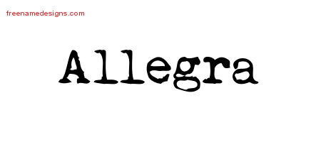 Vintage Writer Name Tattoo Designs Allegra Free Lettering