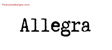 Typewriter Name Tattoo Designs Allegra Free Download