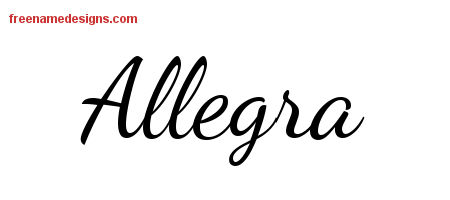 Lively Script Name Tattoo Designs Allegra Free Printout