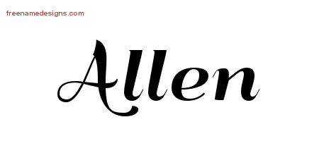 Art Deco Name Tattoo Designs Allen Printable