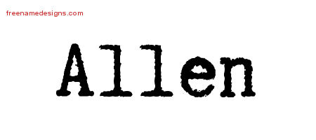 Typewriter Name Tattoo Designs Allen Free Download