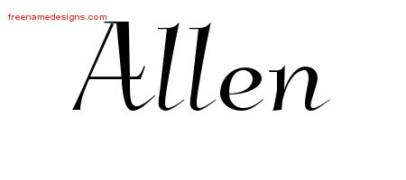 Elegant Name Tattoo Designs Allen Free Graphic