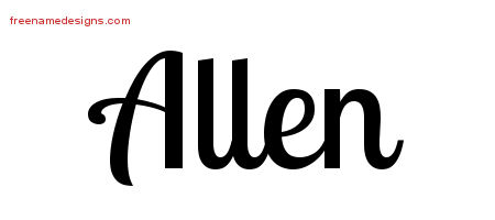 Handwritten Name Tattoo Designs Allen Free Printout