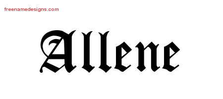 Blackletter Name Tattoo Designs Allene Graphic Download