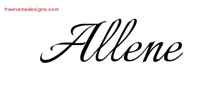 Calligraphic Name Tattoo Designs Allene Download Free