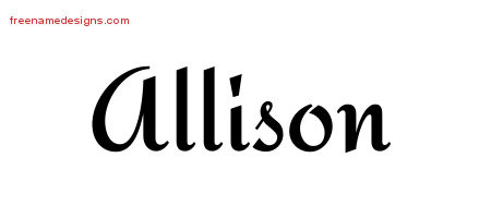 Calligraphic Stylish Name Tattoo Designs Allison Download Free
