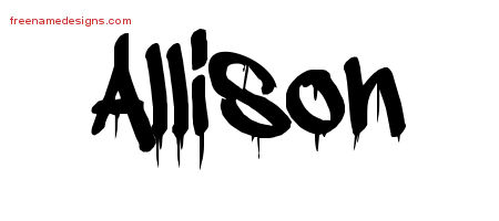 Graffiti Name Tattoo Designs Allison Free Lettering