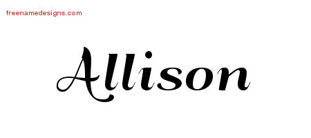 Art Deco Name Tattoo Designs Allison Printable