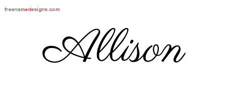 Classic Name Tattoo Designs Allison Graphic Download