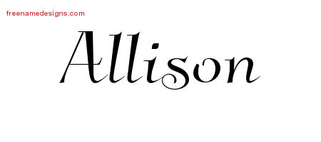 Elegant Name Tattoo Designs Allison Free Graphic
