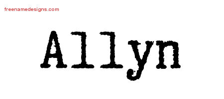 Typewriter Name Tattoo Designs Allyn Free Download