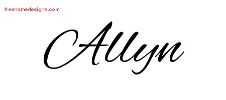 Cursive Name Tattoo Designs Allyn Download Free