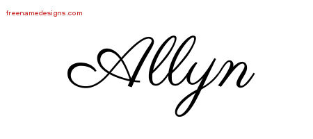 Classic Name Tattoo Designs Allyn Graphic Download