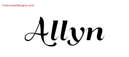 Art Deco Name Tattoo Designs Allyn Printable