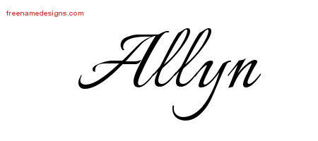 Calligraphic Name Tattoo Designs Allyn Download Free