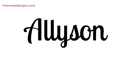 Handwritten Name Tattoo Designs Allyson Free Download