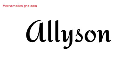 Calligraphic Stylish Name Tattoo Designs Allyson Download Free