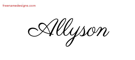 Classic Name Tattoo Designs Allyson Graphic Download