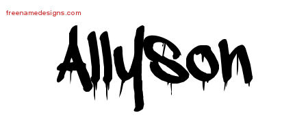 Graffiti Name Tattoo Designs Allyson Free Lettering