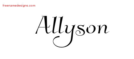 Elegant Name Tattoo Designs Allyson Free Graphic