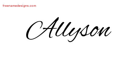 Cursive Name Tattoo Designs Allyson Download Free