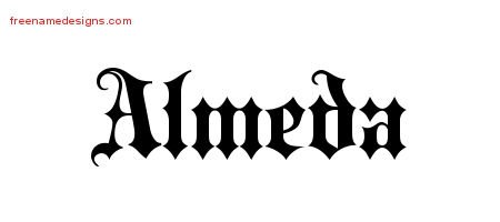 Old English Name Tattoo Designs Almeda Free