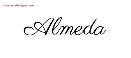 Classic Name Tattoo Designs Almeda Graphic Download