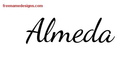 Lively Script Name Tattoo Designs Almeda Free Printout