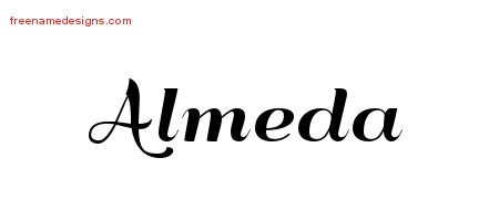 Art Deco Name Tattoo Designs Almeda Printable