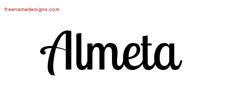 Handwritten Name Tattoo Designs Almeta Free Download