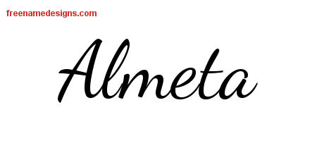 Lively Script Name Tattoo Designs Almeta Free Printout