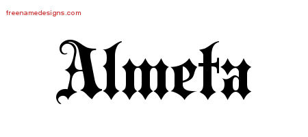 Old English Name Tattoo Designs Almeta Free