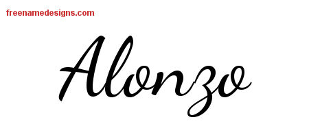 Lively Script Name Tattoo Designs Alonzo Free Download
