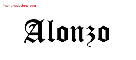 Blackletter Name Tattoo Designs Alonzo Printable