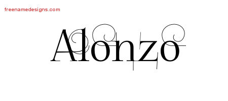 Decorated Name Tattoo Designs Alonzo Free Lettering