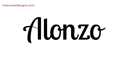 Handwritten Name Tattoo Designs Alonzo Free Printout