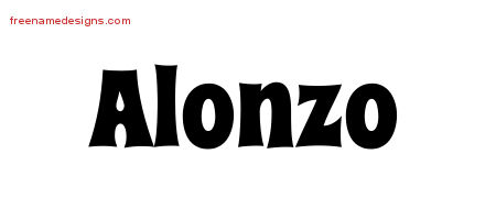 Groovy Name Tattoo Designs Alonzo Free