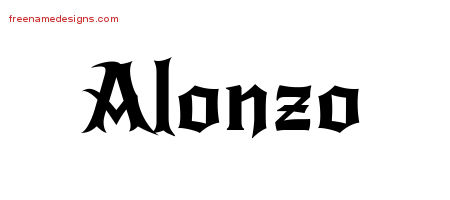 Gothic Name Tattoo Designs Alonzo Download Free