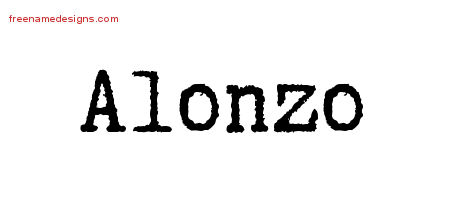 Typewriter Name Tattoo Designs Alonzo Free Printout