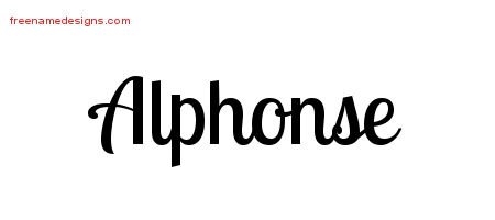 Handwritten Name Tattoo Designs Alphonse Free Printout