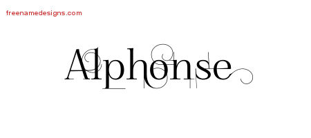 Decorated Name Tattoo Designs Alphonse Free Lettering