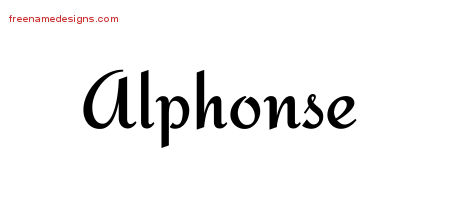 Calligraphic Stylish Name Tattoo Designs Alphonse Free Graphic