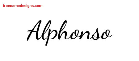 Lively Script Name Tattoo Designs Alphonso Free Download