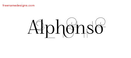 Decorated Name Tattoo Designs Alphonso Free Lettering