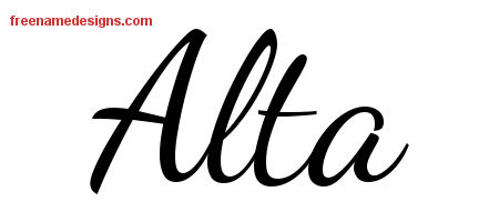 Lively Script Name Tattoo Designs Alta Free Printout