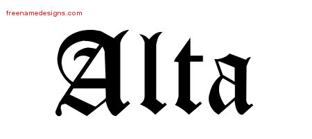 Blackletter Name Tattoo Designs Alta Graphic Download