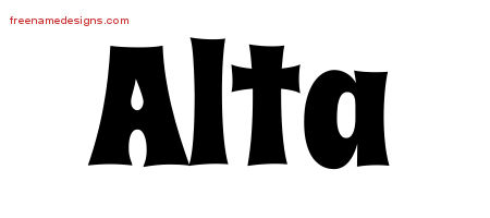 Groovy Name Tattoo Designs Alta Free Lettering